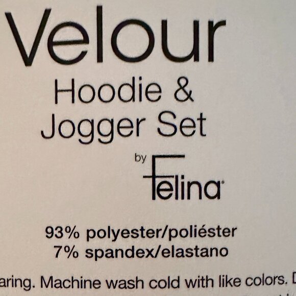 Felina Women's Luxe Velour Track Suit Size XXL Black Soft Loungewear Relax Fit - Picture 11 of 13